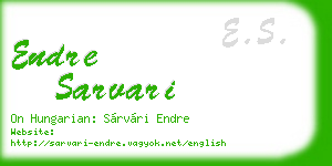 endre sarvari business card
